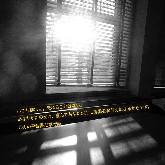小さな群れよ。恐れることはない。あなたがたの父は、喜んであなたがたに御国をお与えになるからです。ルカの福音書12章32節