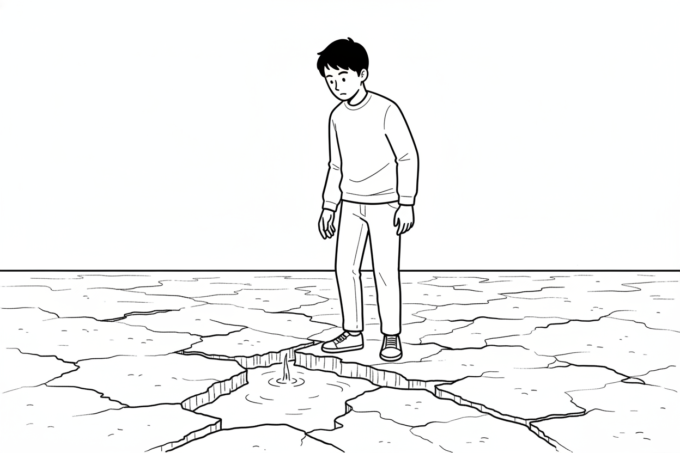 枯れた場所に、水は染み出した