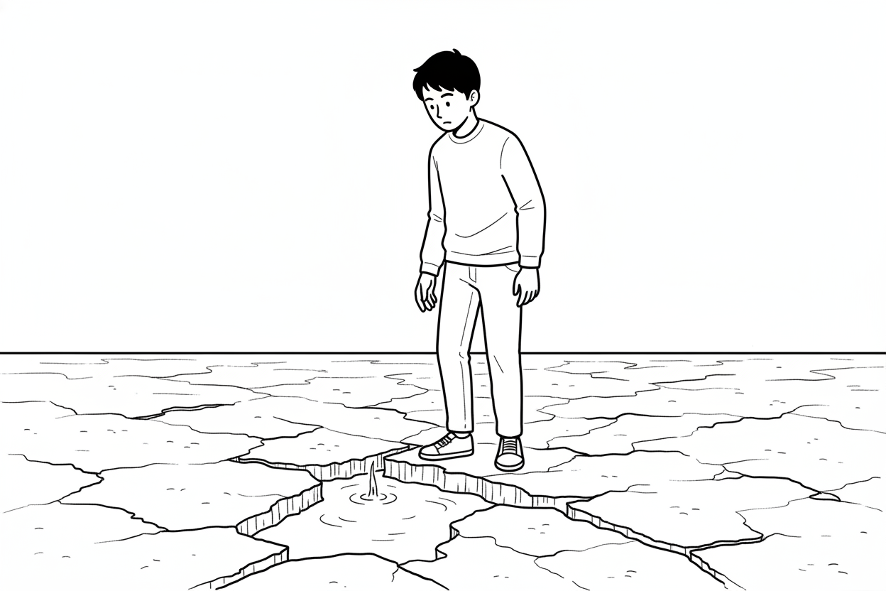 枯れた場所に、水は染み出した